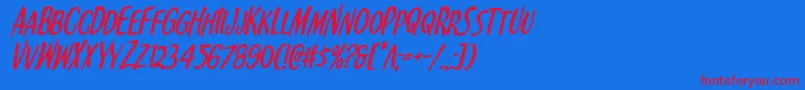 Kennebunkportital Font – Red Fonts on Blue Background