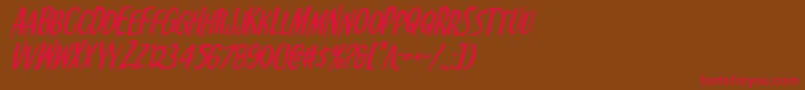 Kennebunkportital Font – Red Fonts on Brown Background