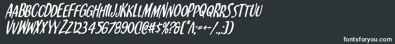 Шрифт Kennebunkportital – белые шрифты на чёрном фоне