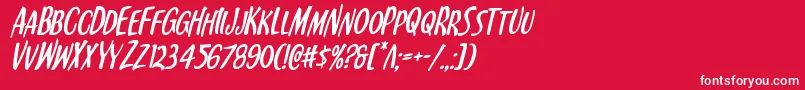 フォントKennebunkportital – 赤い背景に白い文字