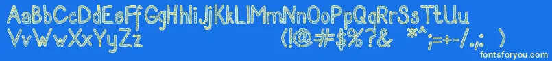 Шрифт Sanzenpersonaluse – жёлтые шрифты на синем фоне