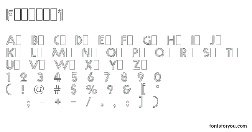 A fonte Flaming1 – alfabeto, números, caracteres especiais