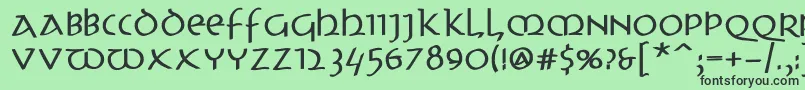 フォントUncitronswingingBold – 緑の背景に黒い文字