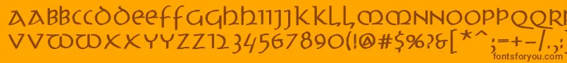 UncitronswingingBold Font – Brown Fonts on Orange Background