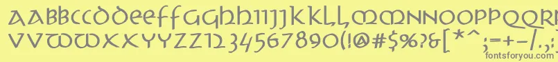 フォントUncitronswingingBold – 黄色の背景に灰色の文字