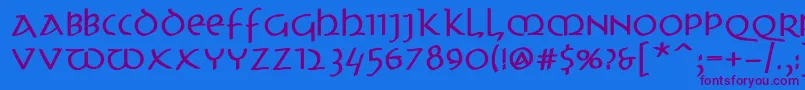 UncitronswingingBold Font – Purple Fonts on Blue Background