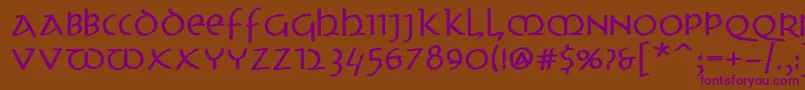 UncitronswingingBold Font – Purple Fonts on Brown Background