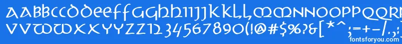 フォントUncitronswingingBold – 青い背景に白い文字