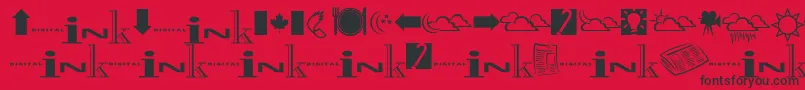 Fonte Inkfontdingbats – fontes pretas em um fundo vermelho