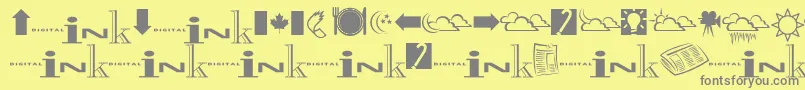 フォントInkfontdingbats – 黄色の背景に灰色の文字