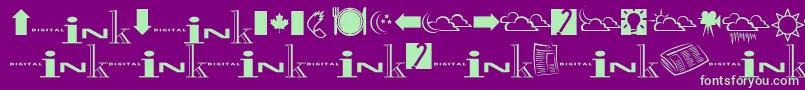 フォントInkfontdingbats – 紫の背景に緑のフォント