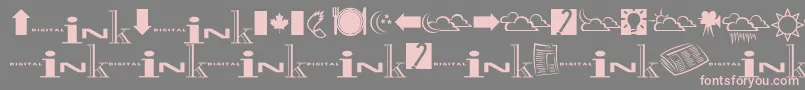 フォントInkfontdingbats – 灰色の背景にピンクのフォント
