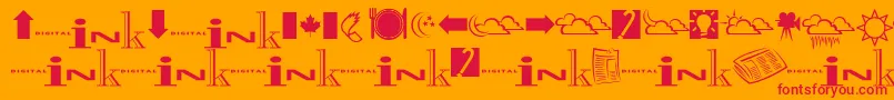 Inkfontdingbats Font – Red Fonts on Orange Background