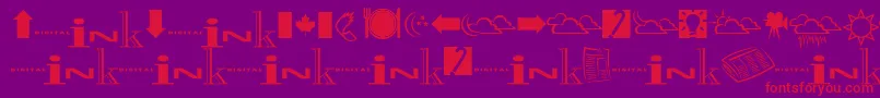 Inkfontdingbats Font – Red Fonts on Purple Background