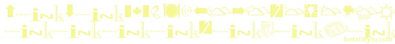Inkfontdingbats-fontti – keltaiset fontit valkoisella taustalla