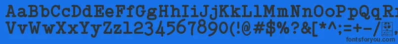 Czcionka TypowriterBoldDemo – czarne czcionki na niebieskim tle
