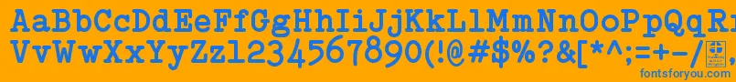 TypowriterBoldDemo-fontti – siniset fontit oranssilla taustalla