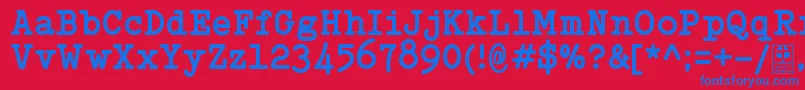 TypowriterBoldDemo Font – Blue Fonts on Red Background