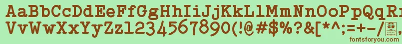 Шрифт TypowriterBoldDemo – коричневые шрифты на зелёном фоне