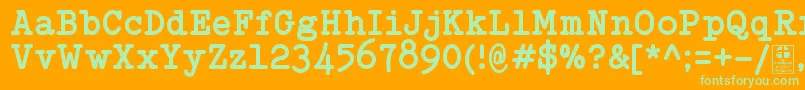 Fonte TypowriterBoldDemo – fontes verdes em um fundo laranja