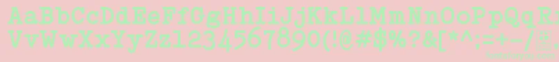 TypowriterBoldDemo-Schriftart – Grüne Schriften auf rosa Hintergrund