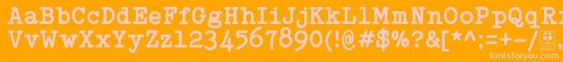 Czcionka TypowriterBoldDemo – różowe czcionki na pomarańczowym tle