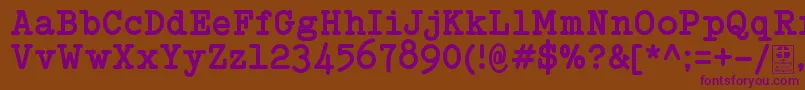 TypowriterBoldDemo Font – Purple Fonts on Brown Background