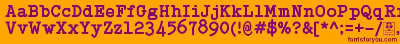 フォントTypowriterBoldDemo – オレンジの背景に紫のフォント