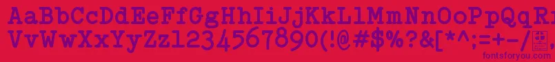 TypowriterBoldDemo Font – Purple Fonts on Red Background