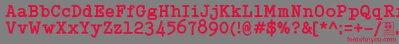 フォントTypowriterBoldDemo – 赤い文字の灰色の背景