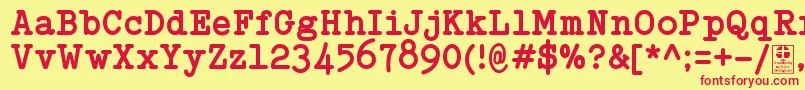 TypowriterBoldDemo Font – Red Fonts on Yellow Background