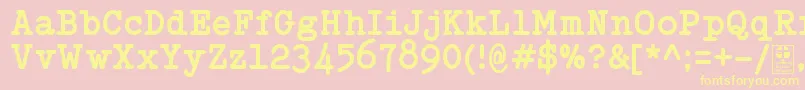 TypowriterBoldDemo Font – Yellow Fonts on Pink Background