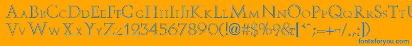 StoweOf Font – Blue Fonts on Orange Background