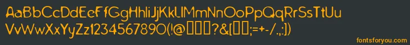 Tarnh ffy-Schriftart – Orangefarbene Schriften auf schwarzem Hintergrund
