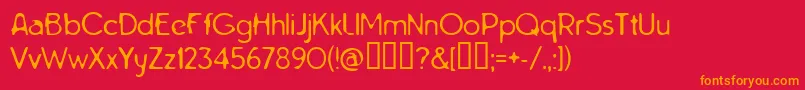 Tarnh ffy Font – Orange Fonts on Red Background