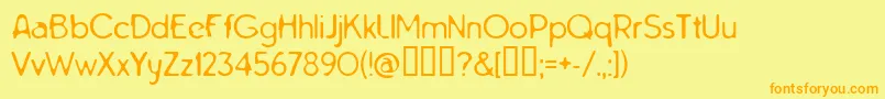 Tarnh ffy Font – Orange Fonts on Yellow Background