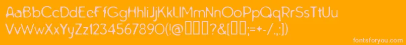 Tarnh ffy-Schriftart – Rosa Schriften auf orangefarbenem Hintergrund