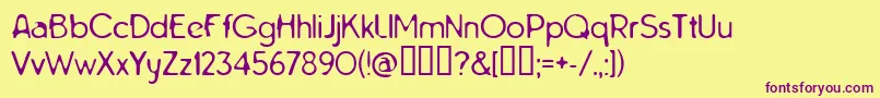 Tarnh ffy Font – Purple Fonts on Yellow Background