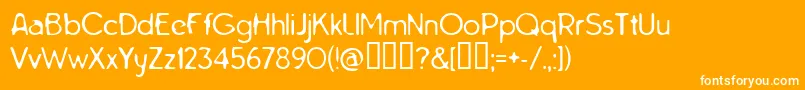 Tarnh ffy-Schriftart – Weiße Schriften auf orangefarbenem Hintergrund