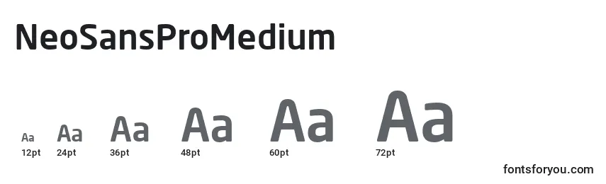 Размеры шрифта NeoSansProMedium