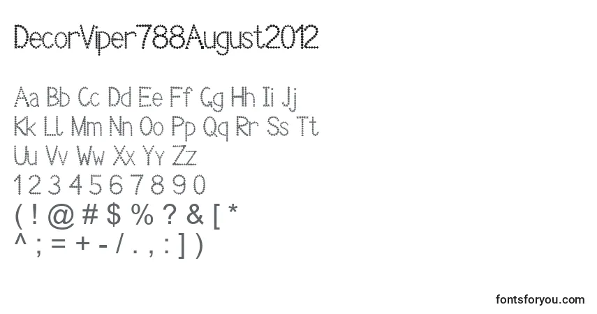 A fonte DecorViper788August2012 – alfabeto, números, caracteres especiais