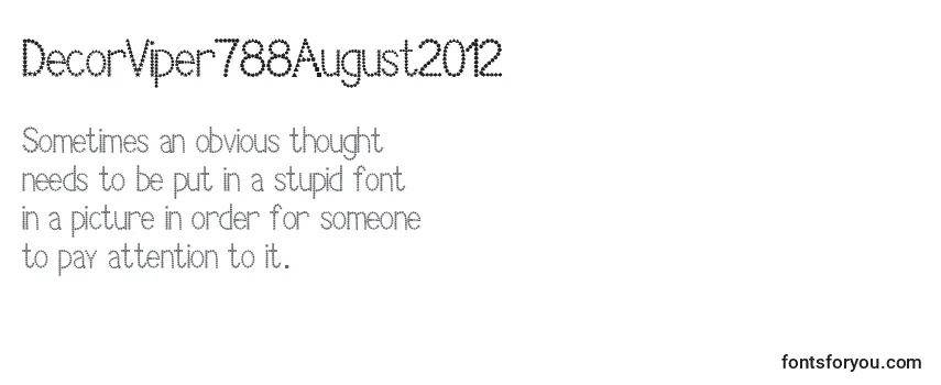 Review of the DecorViper788August2012 Font