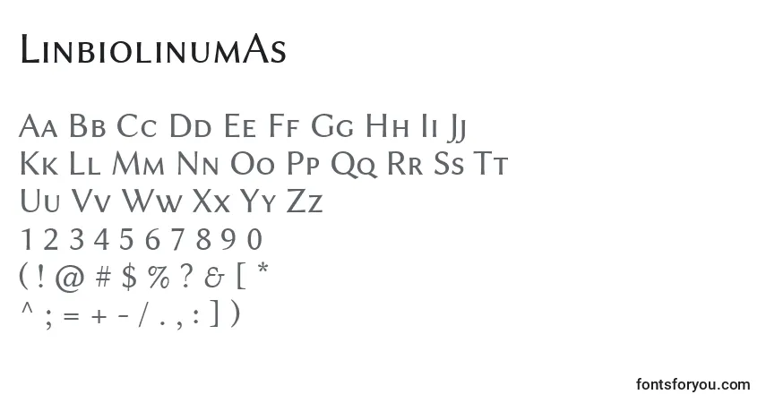 LinbiolinumAs-fontti – aakkoset, numerot, erikoismerkit