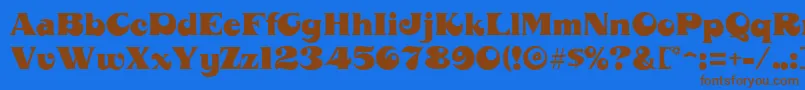 MahoneyRegular Font – Brown Fonts on Blue Background