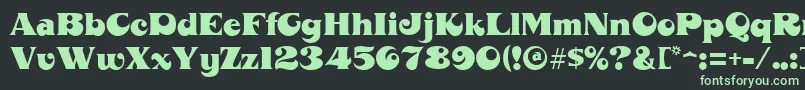 MahoneyRegular-fontti – vihreät fontit mustalla taustalla