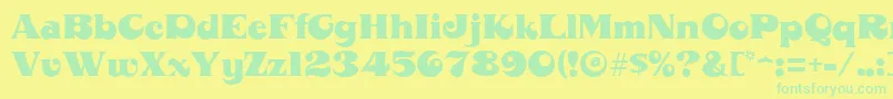 MahoneyRegular Font – Green Fonts on Yellow Background