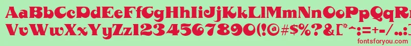 MahoneyRegular Font – Red Fonts on Green Background