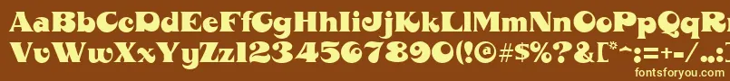 MahoneyRegular Font – Yellow Fonts on Brown Background