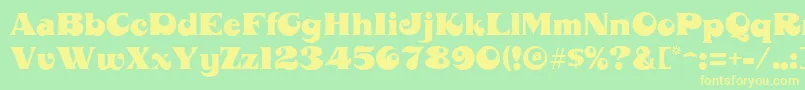 MahoneyRegular Font – Yellow Fonts on Green Background