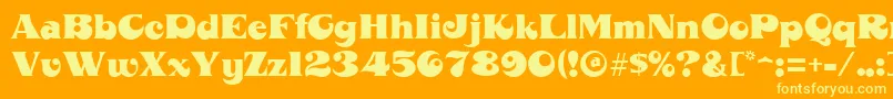 MahoneyRegular Font – Yellow Fonts on Orange Background